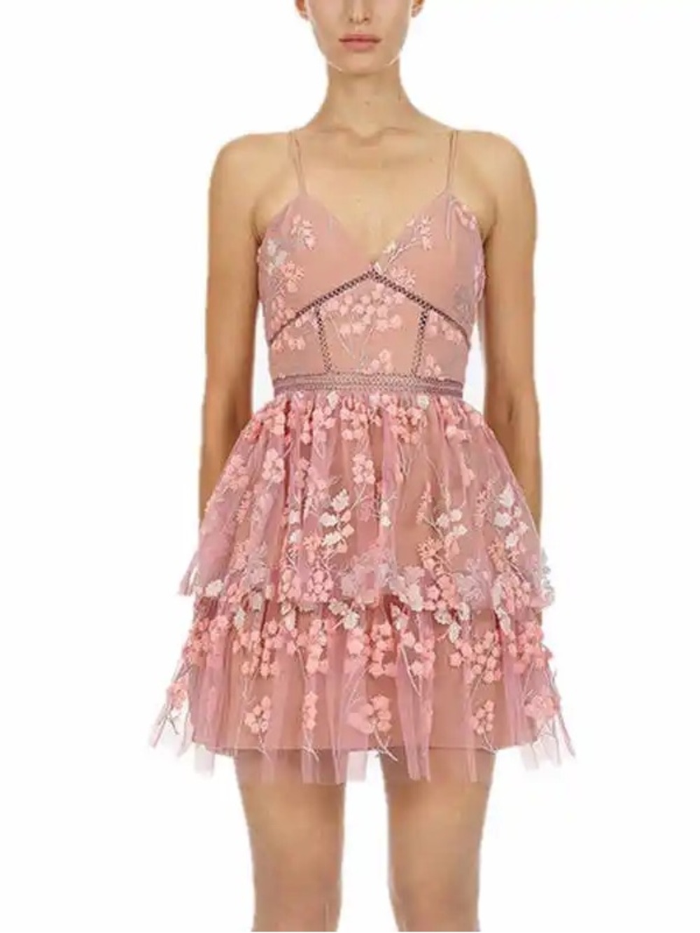 Self-portrait Floral Embellished Mini Dress